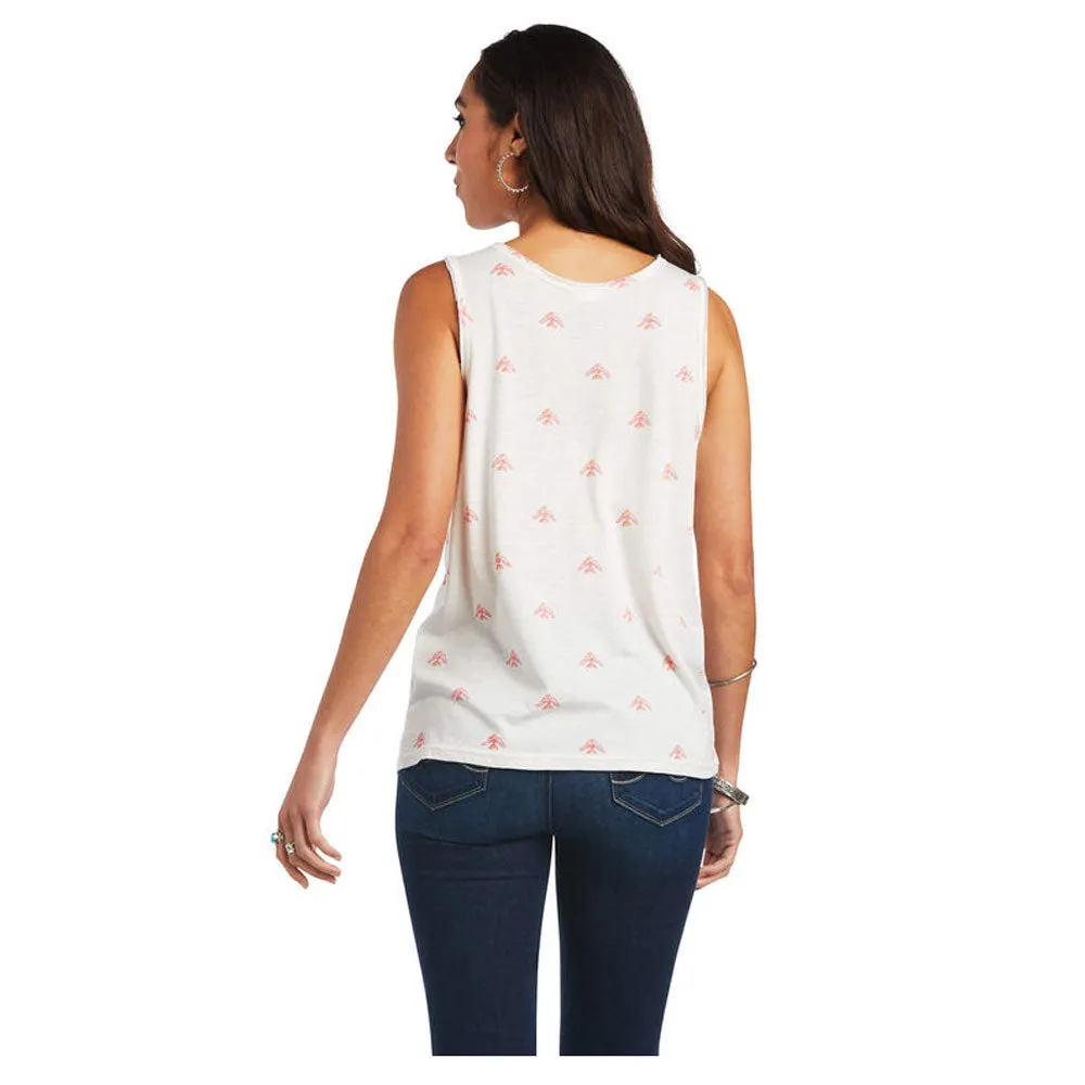 10040619 Ariat Women's Bulb Babe Sleeveless Tank Top - Cloud Dancer