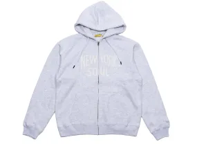 555 Soul Heritage New York Soul Zip Up Hoodie in Heather Grey