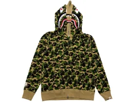 A Bathing Ape ABC Camo Double Shark Full Zip Hoodie in Green