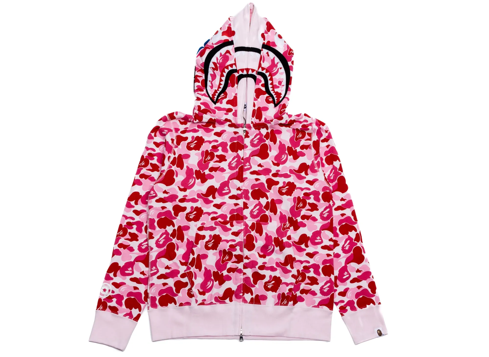 A Bathing Ape ABC Camo Double Shark Full Zip Hoodie in Pink