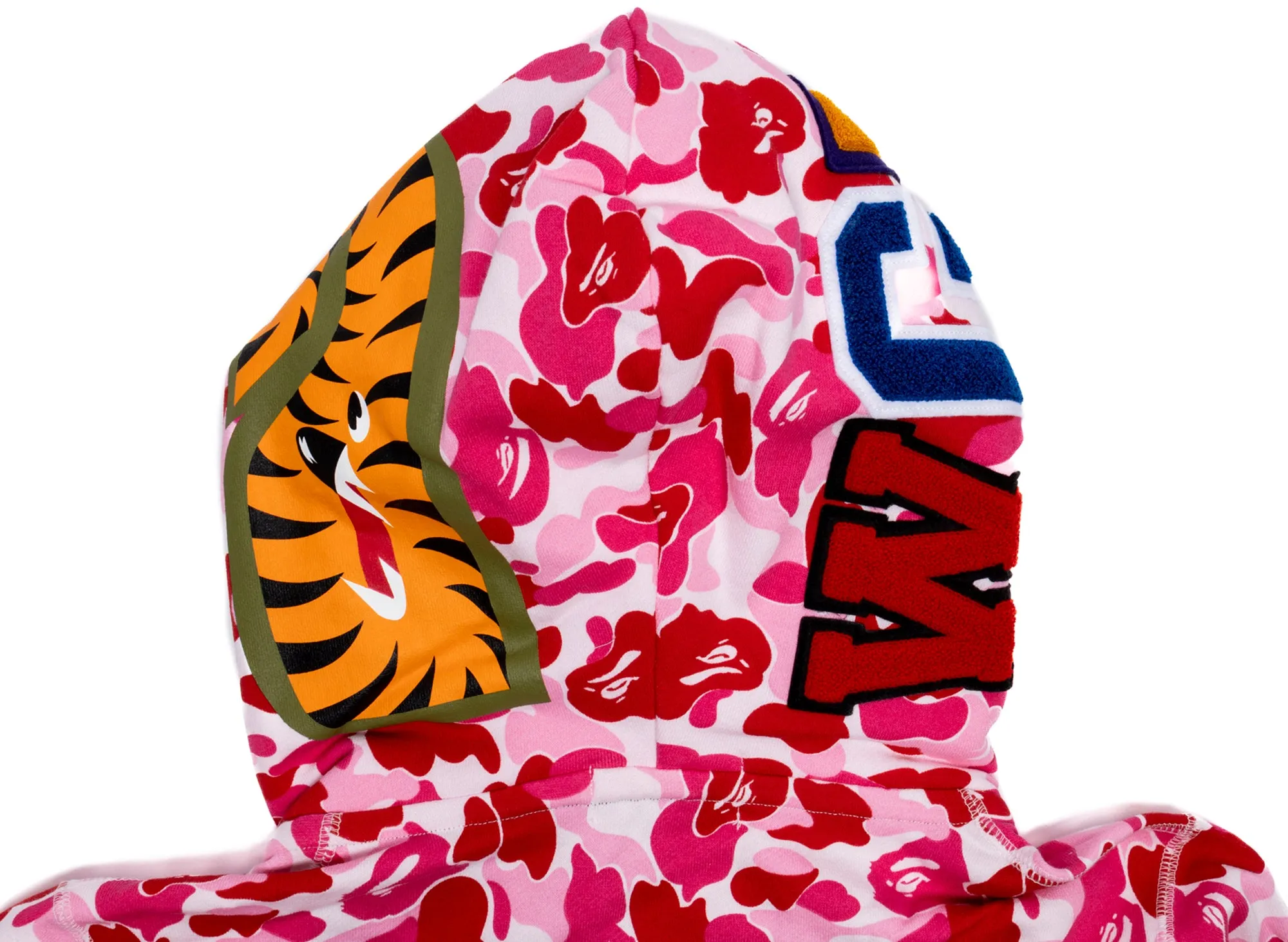 A Bathing Ape ABC Camo Double Shark Full Zip Hoodie in Pink