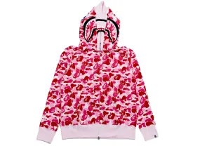 A Bathing Ape ABC Camo Double Shark Full Zip Hoodie in Pink