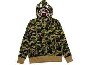 A Bathing Ape ABC Camo Shark Full Zip Hoodie in Green