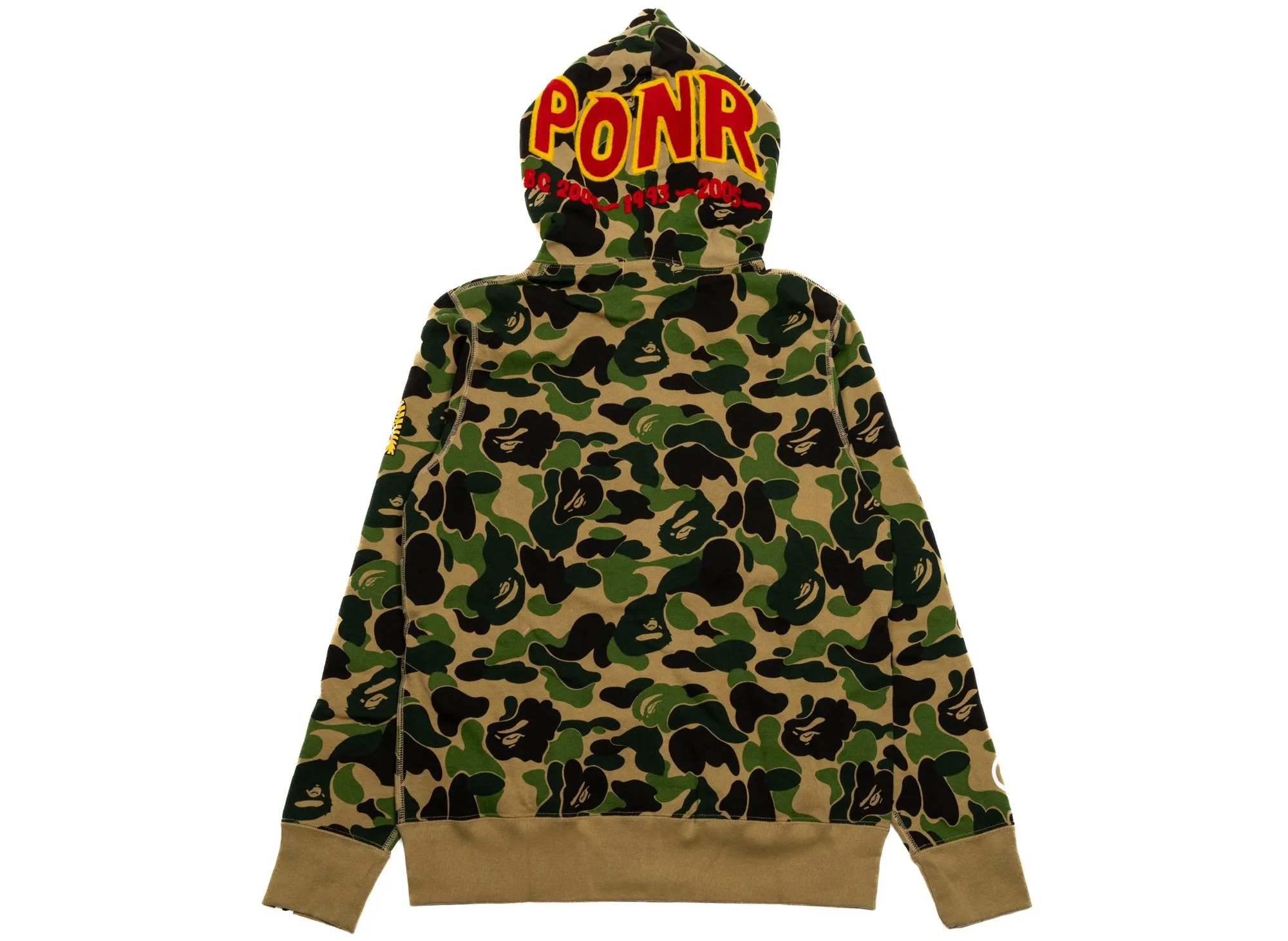 A Bathing Ape ABC Camo Shark Full Zip Hoodie in Green