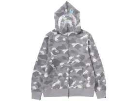 A Bathing Ape City Camo Shark Full Zip Hoodie in Gray