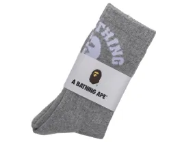 A Bathing Ape College Socks in Grey