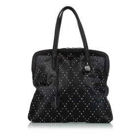 Alexander McQueen Skull Padlock Studded Leather Tote Bag (SHG-26631)