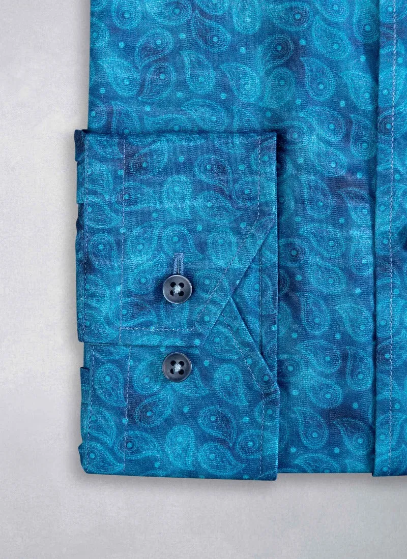 Alexander "Paisley Dark" in Multi-Blue Shirt