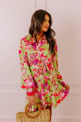 Aloha Attire Satin Floral Dress