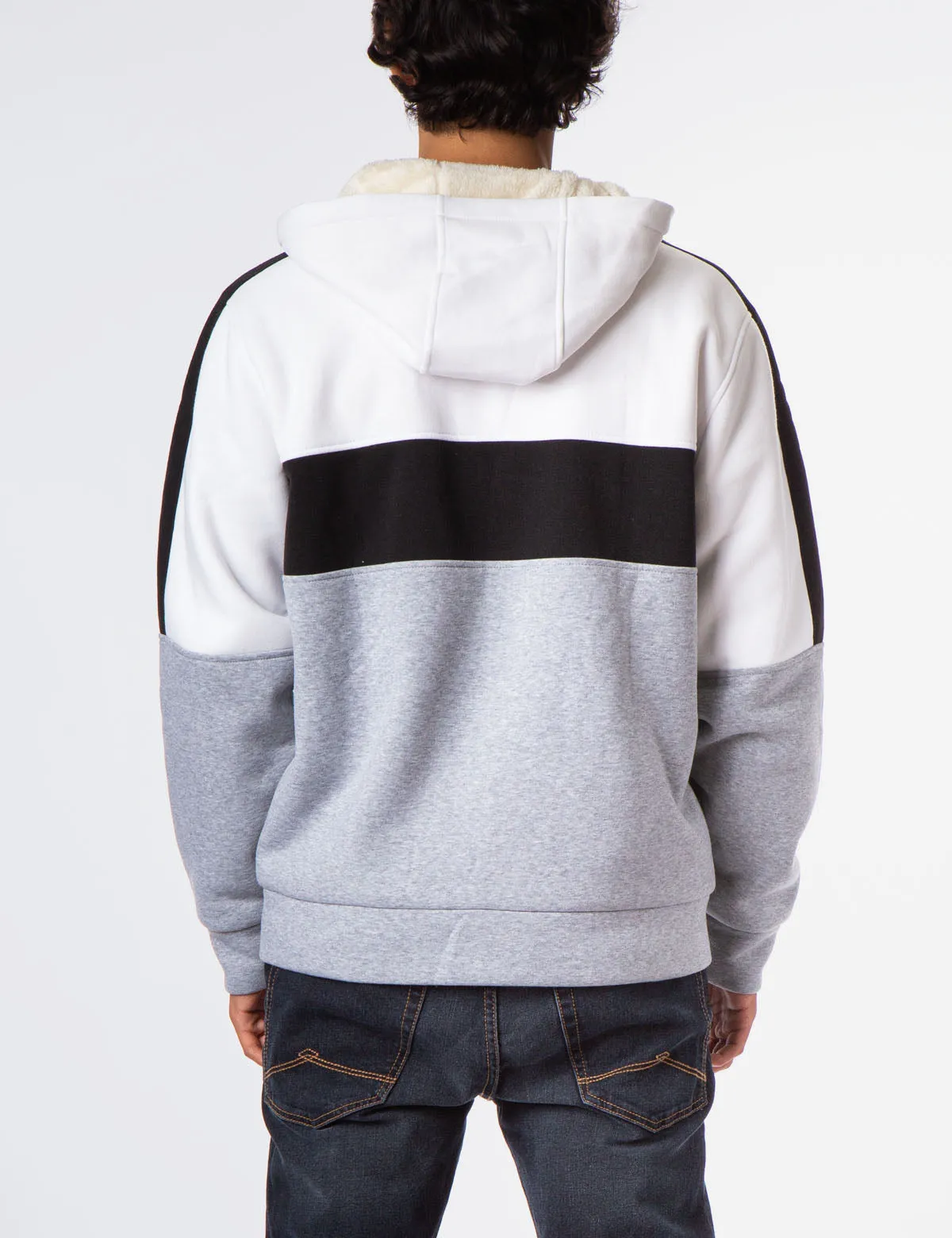 AMERICANA COLORBLOCK LOGO SHERPA HOODIE