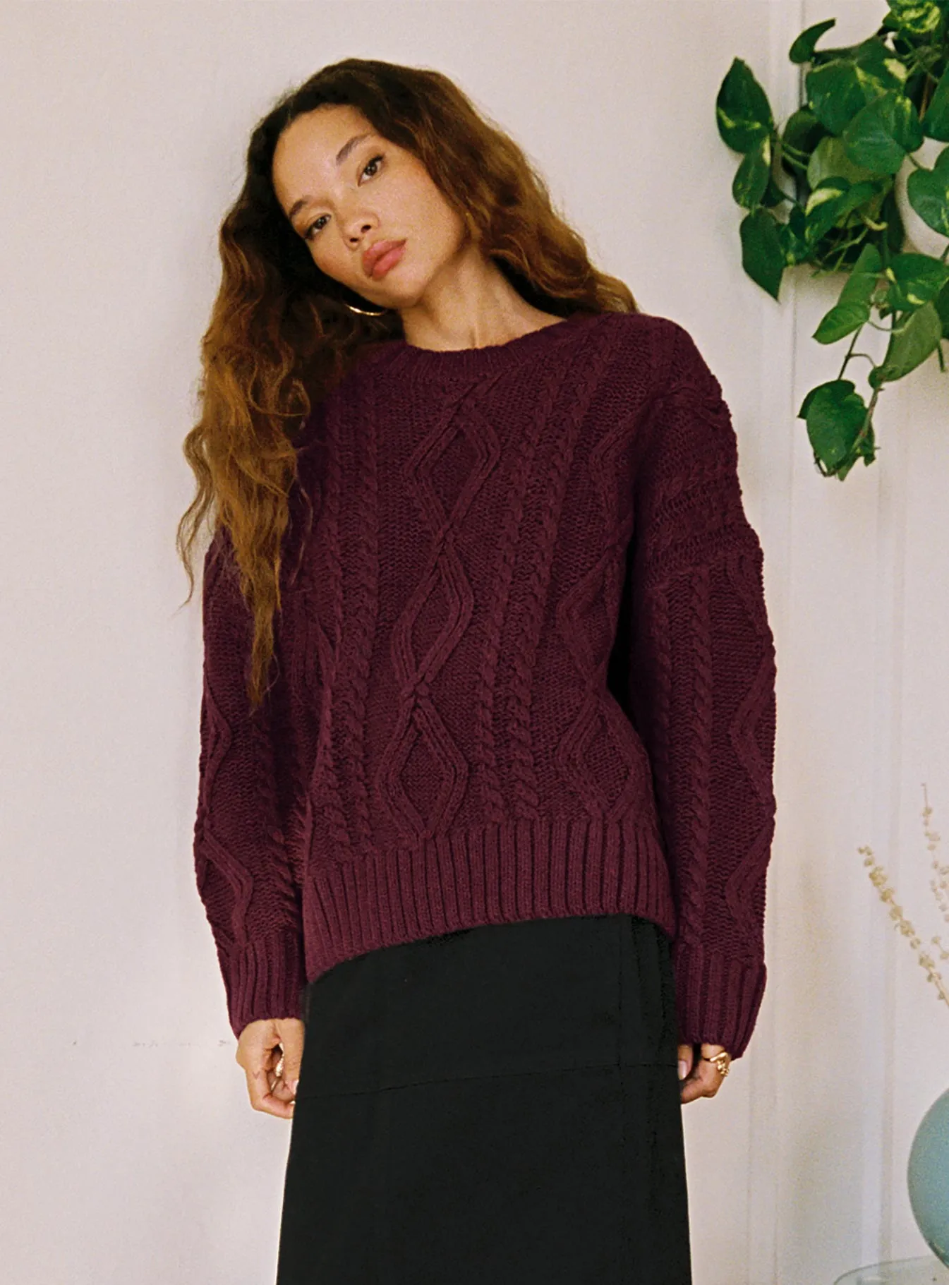 Anaya Oversized Sweater Burgundy