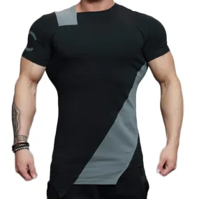 Asymmetric Two Color Accent Fitness Shirt