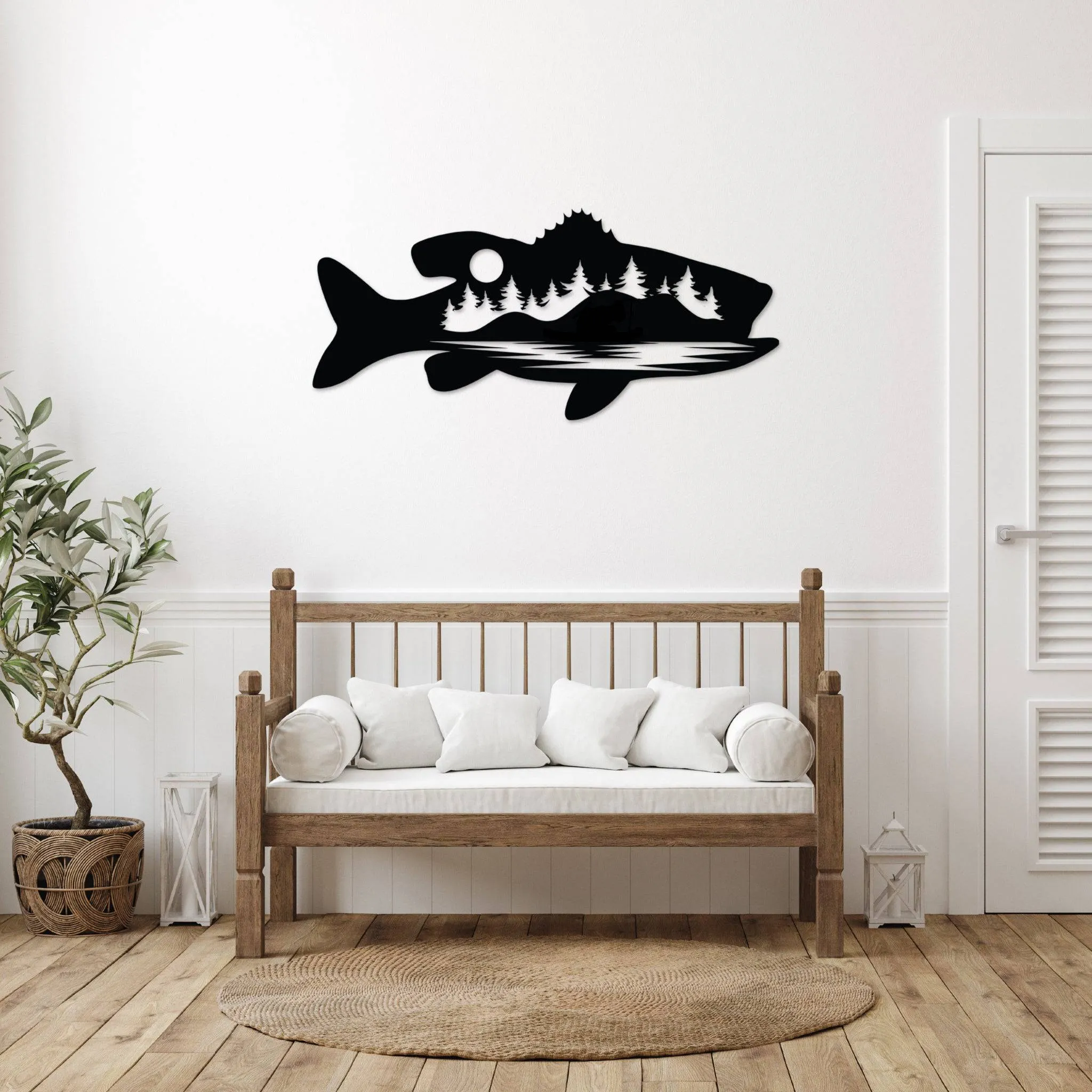 Bass Fish Design Alternative - Metal Wall Art