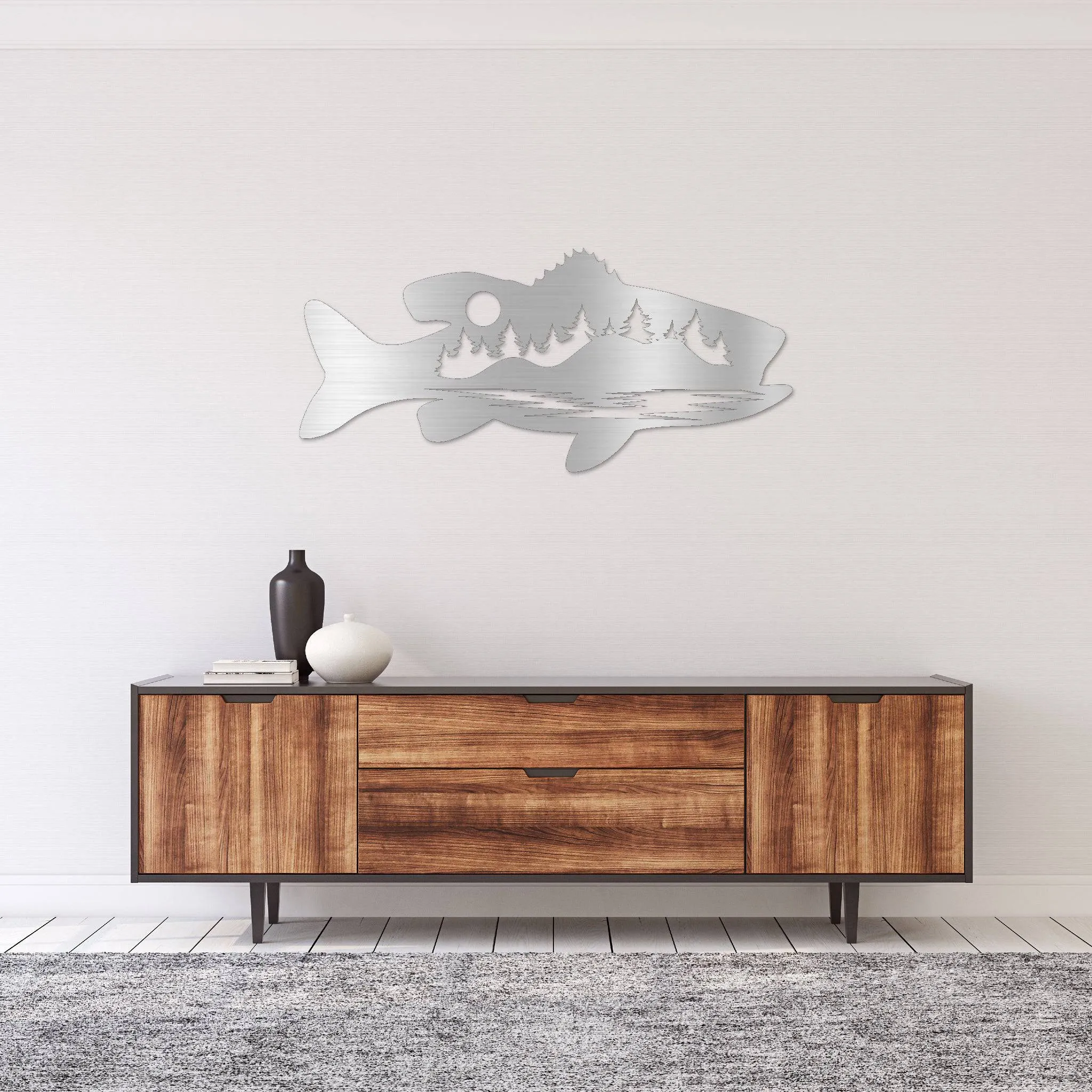 Bass Fish Design Alternative - Metal Wall Art