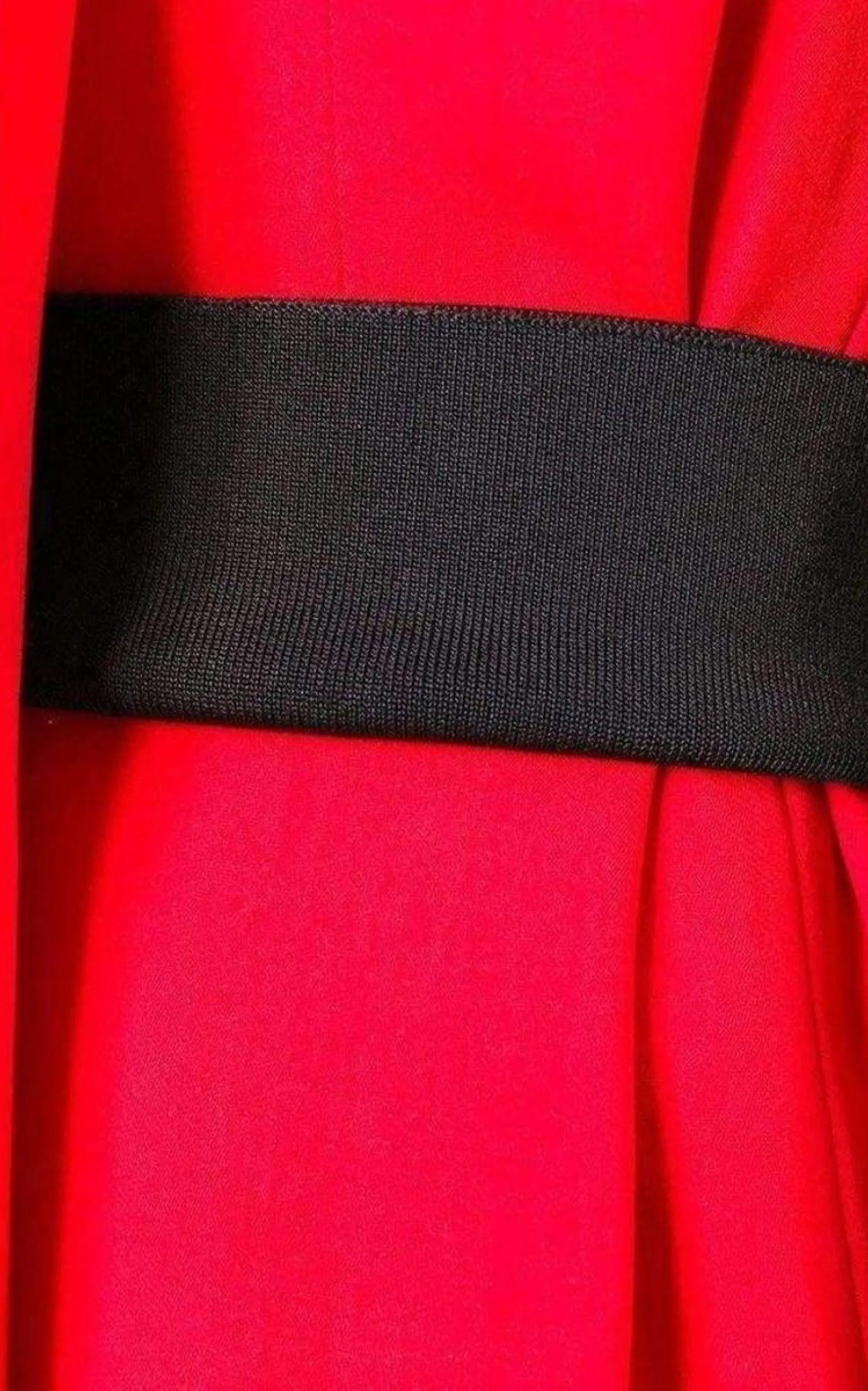 Belt Detail Red Sheath Dress