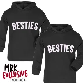 BESTIES Matching Black Hoodies (1-13 Years) (MRK X)