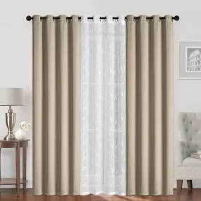 Blenda Plain & Print Set of 3 Curtains