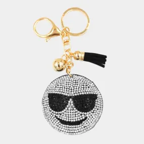 Bling Sunglass Emoji Keychain