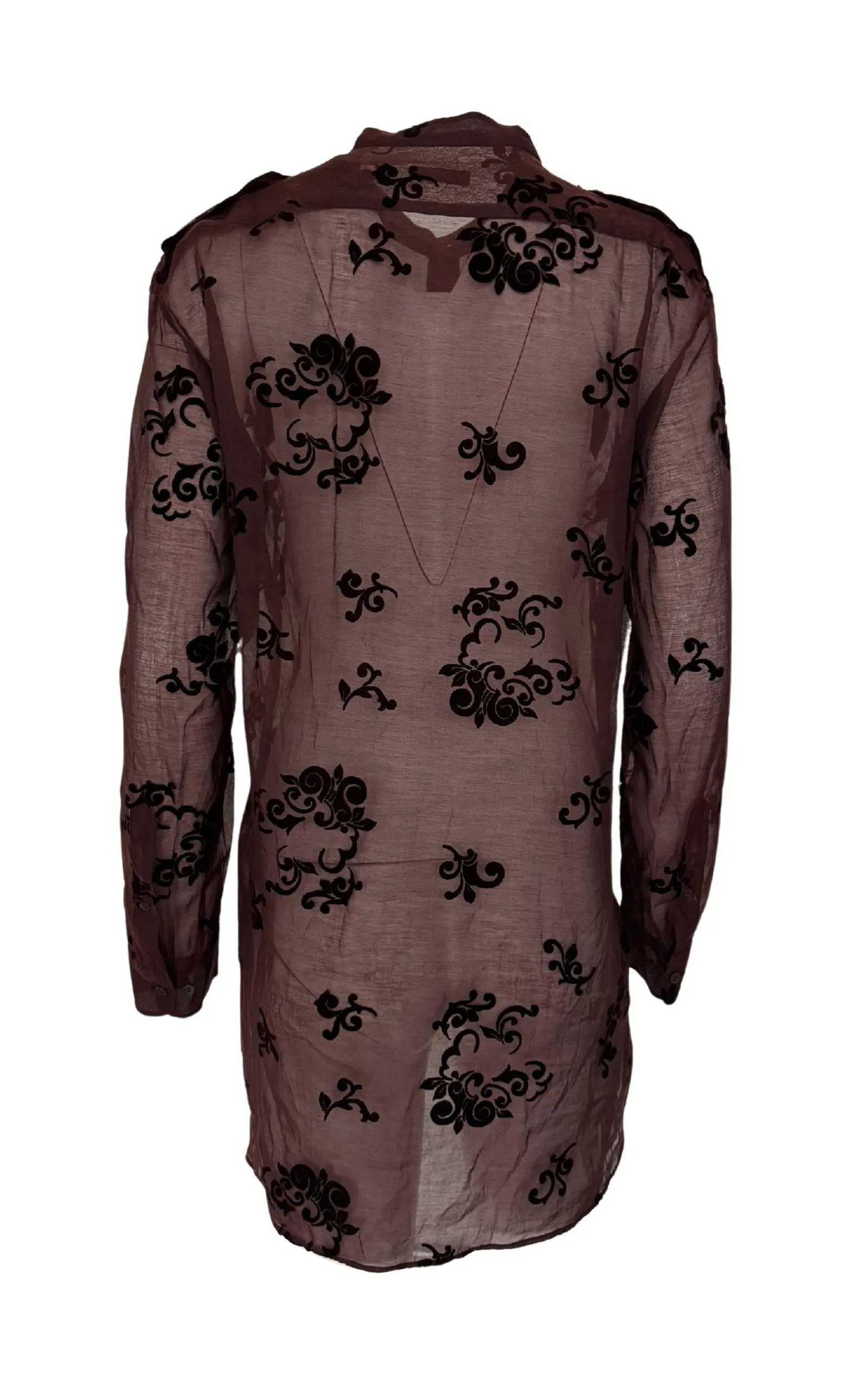 Burgundy Floral Silk Blend Shirt