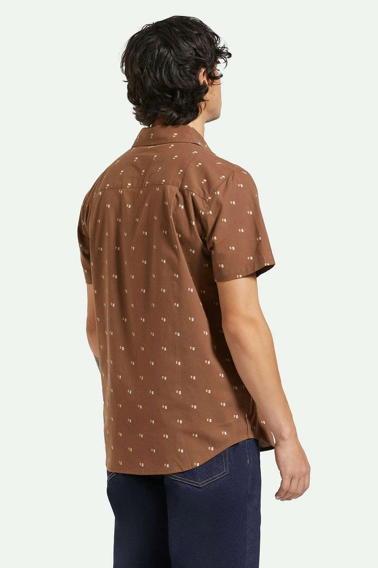 Charter Print S/S Woven Shirt - Pinecone Brown/Tipping Square