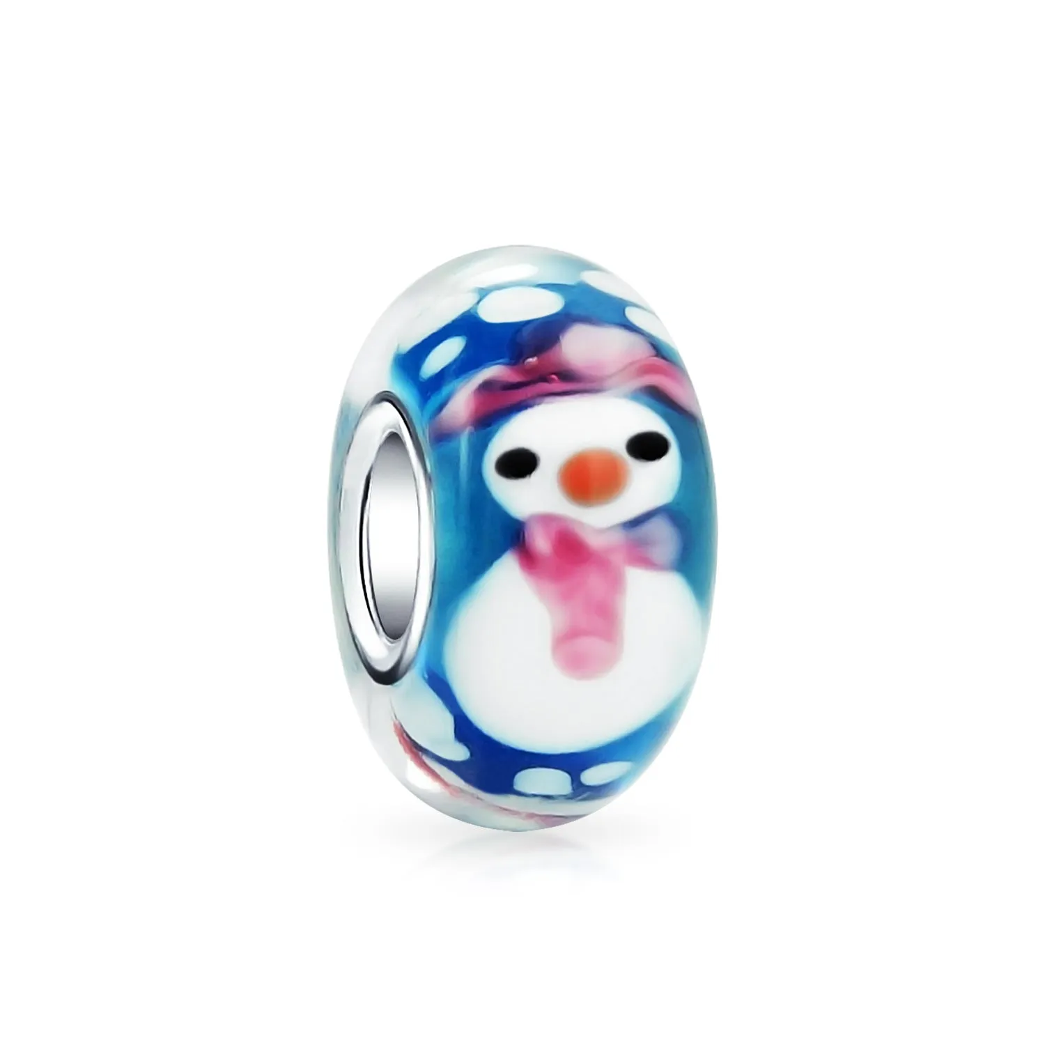 Christmas Flower Santa Claus Snowman Candy Cane Murano Glass Bead