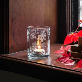 Claymore Glass Etched Snowflake Votive 10cm