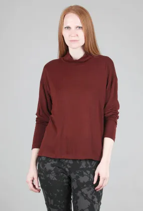 Cozy L/S Mock Top, Smoke Cedar