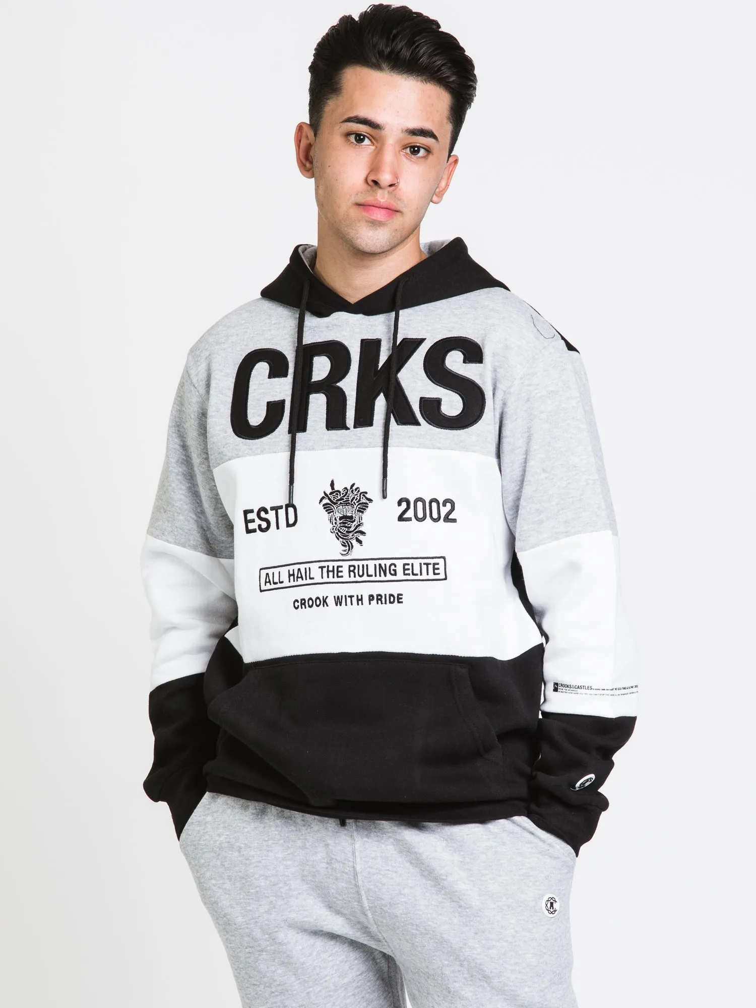 CROOKS & CASTLES CROOKS CASTLE BLOCK PULLOVER HOODIE - CLEARANCE