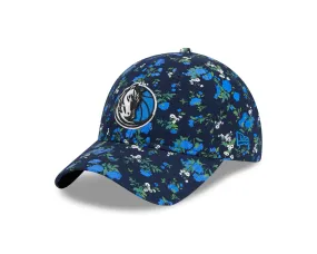 DALLAS MAVERICKS NEW ERA WOMEN'S ROYAL BLUE FLOWER HORSEHEAD ADJUSTABLE CAP