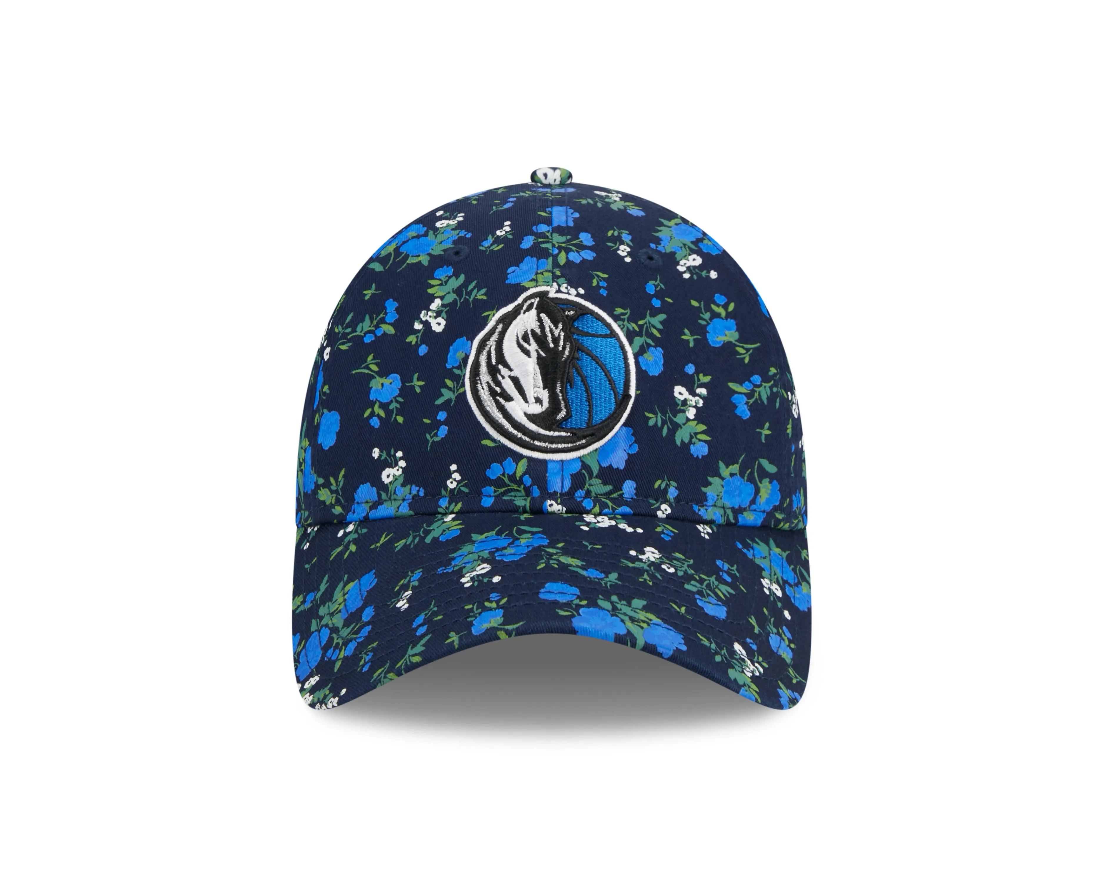 DALLAS MAVERICKS NEW ERA WOMEN'S ROYAL BLUE FLOWER HORSEHEAD ADJUSTABLE CAP