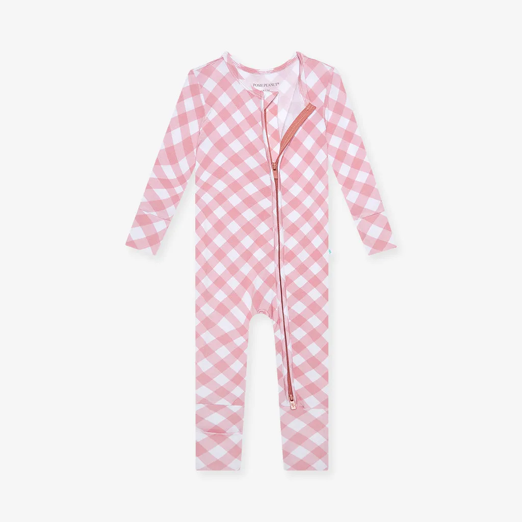 Dusty Rose Gingham Convertible One Piece