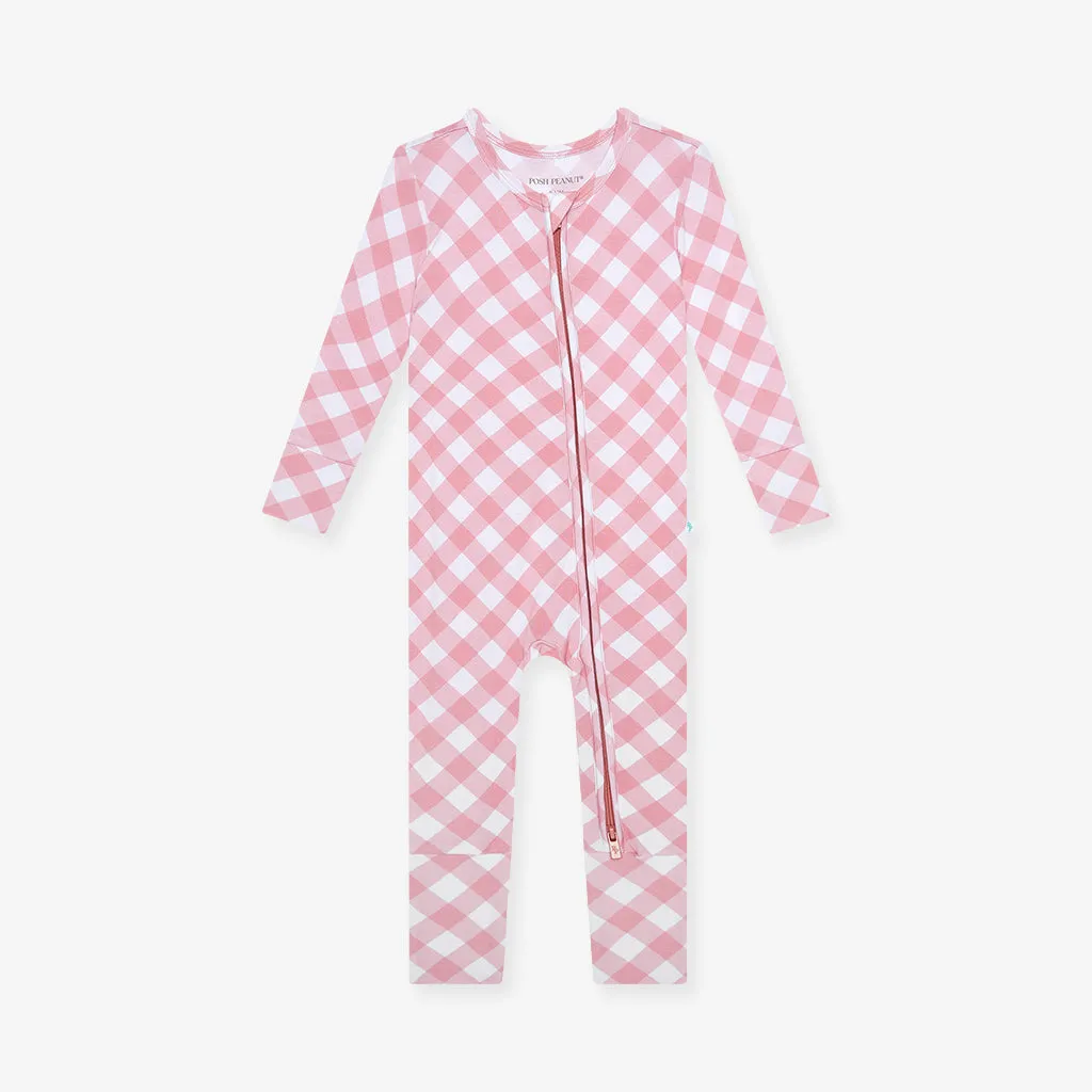 Dusty Rose Gingham Convertible One Piece