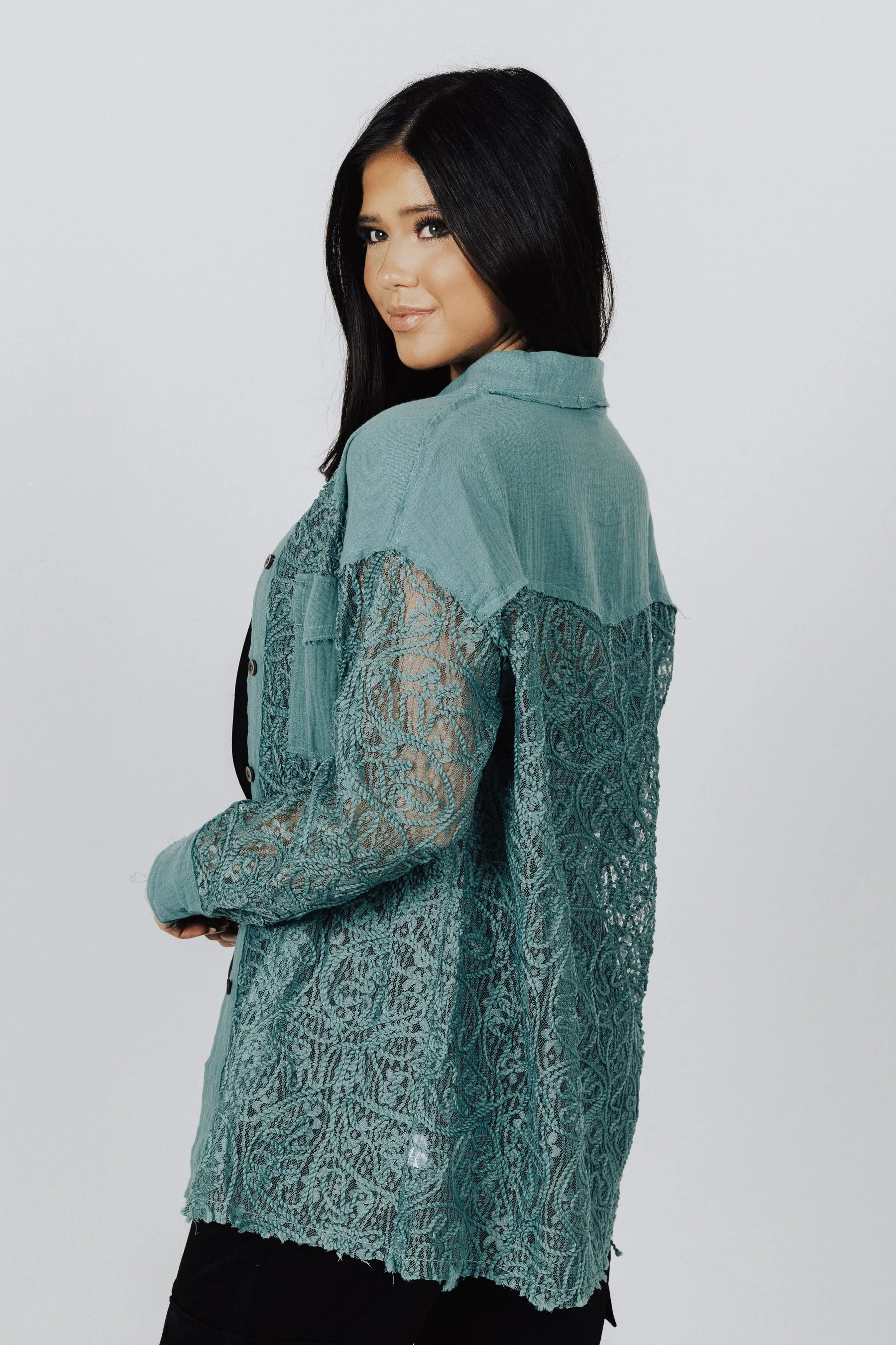 Ellison Lace Button Down Shirt