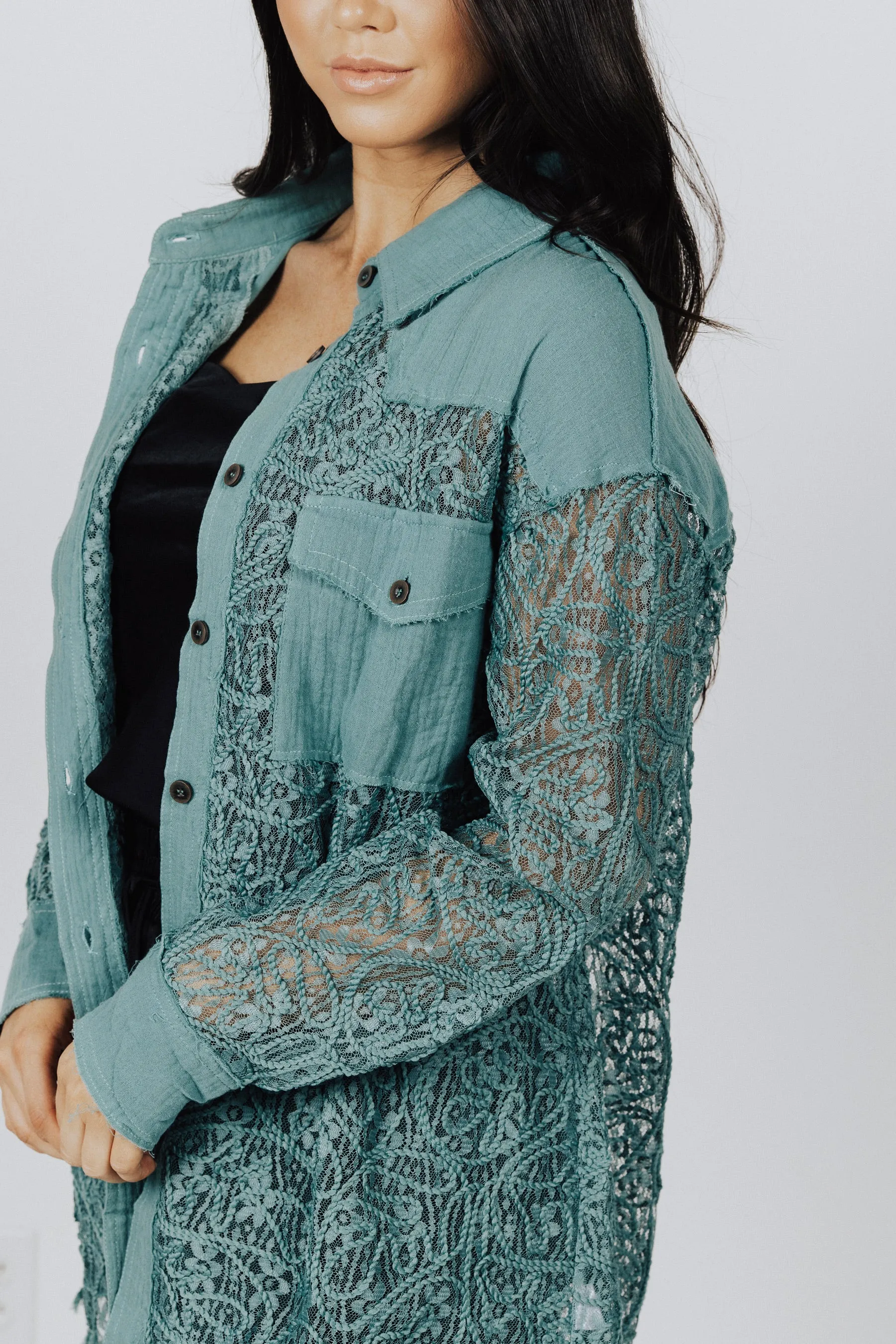 Ellison Lace Button Down Shirt