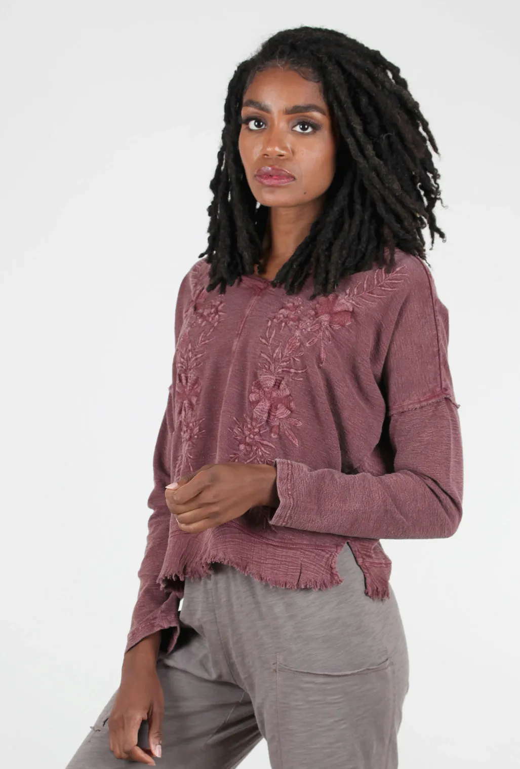 Embroidered Jonna Top, Rust