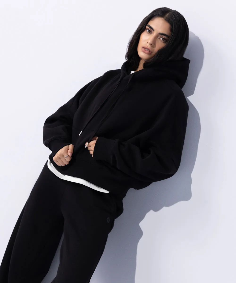 Fleece Hoodie with Waist Panel