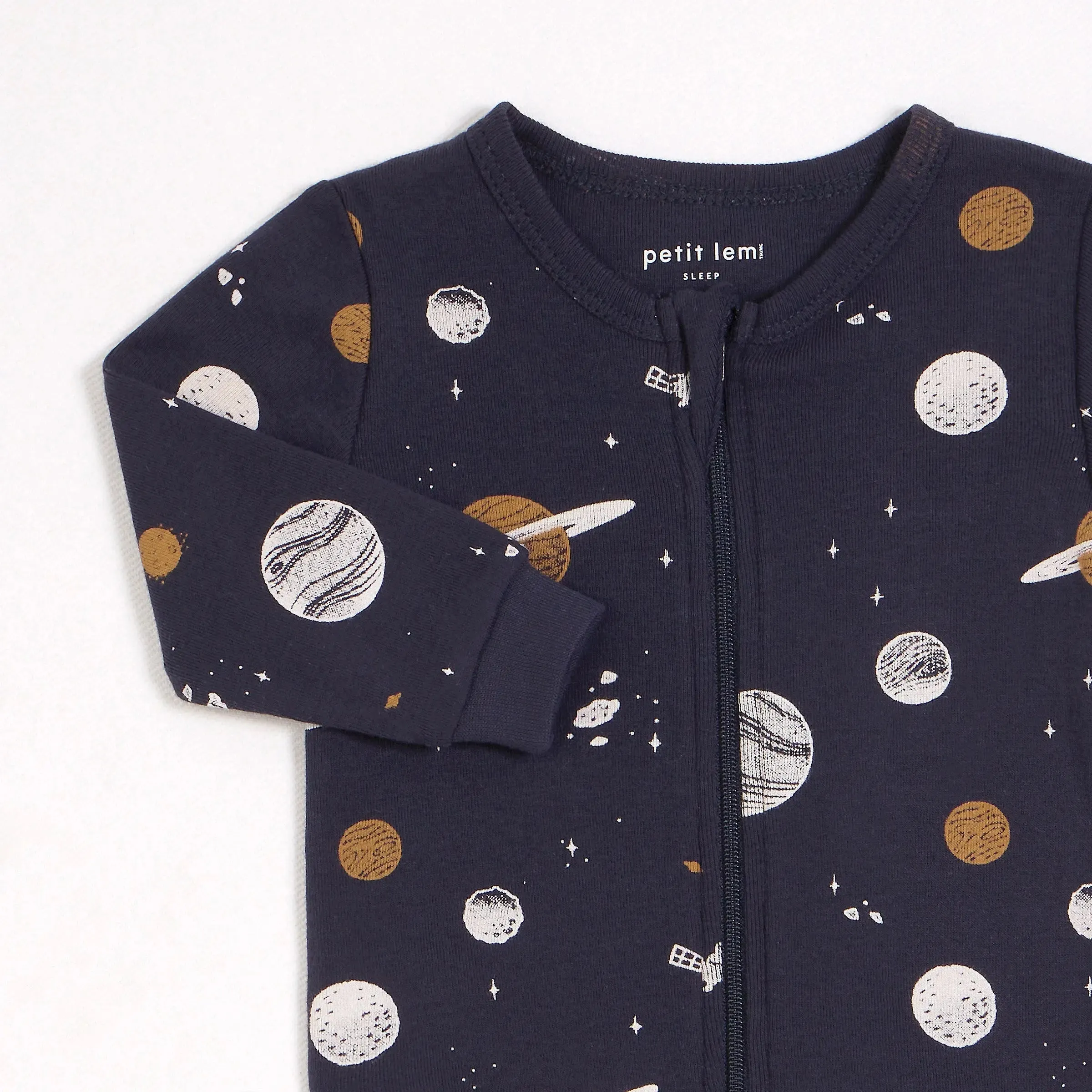 Galaxy Print on Navy Night Sleeper | Petit Lem