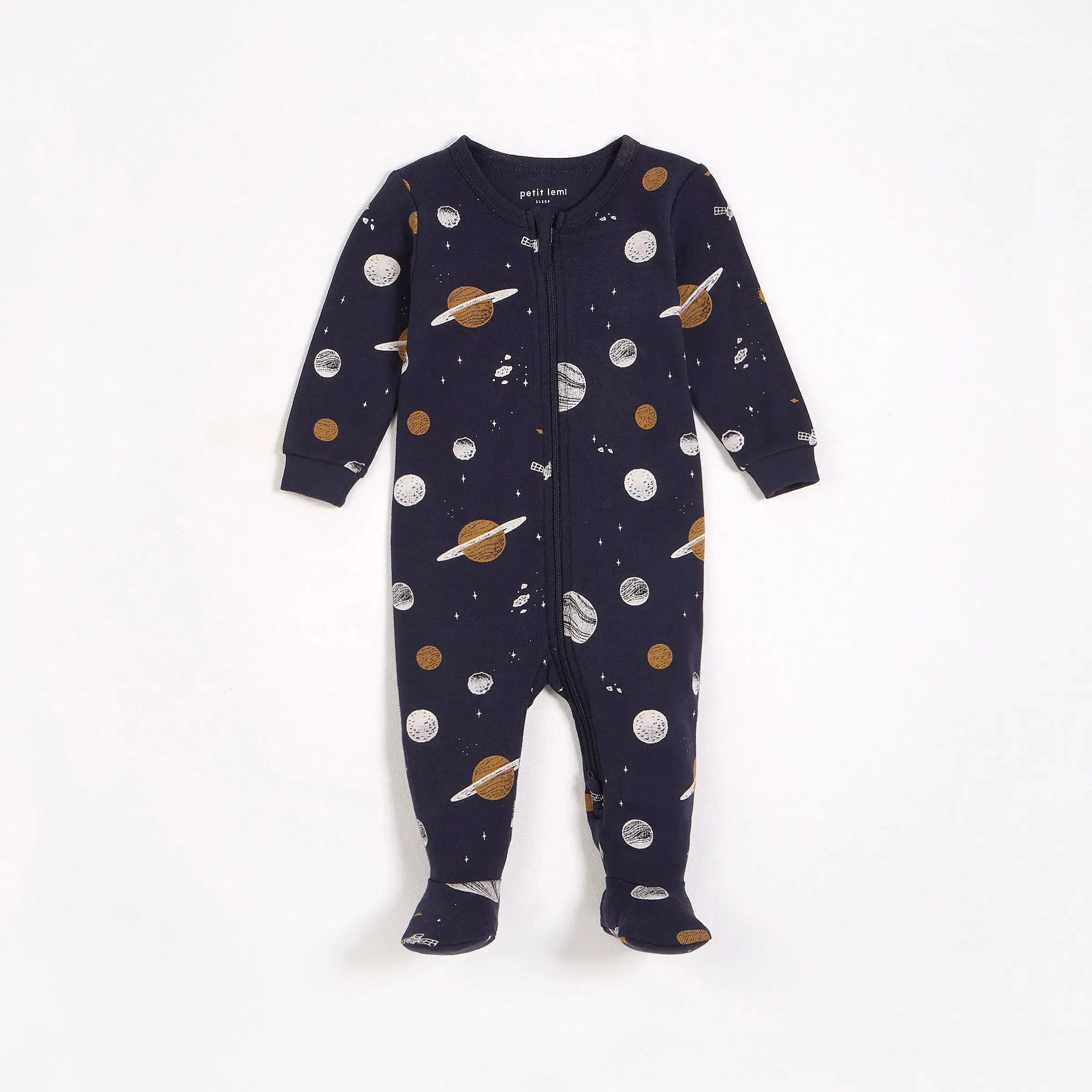 Galaxy Print on Navy Night Sleeper | Petit Lem