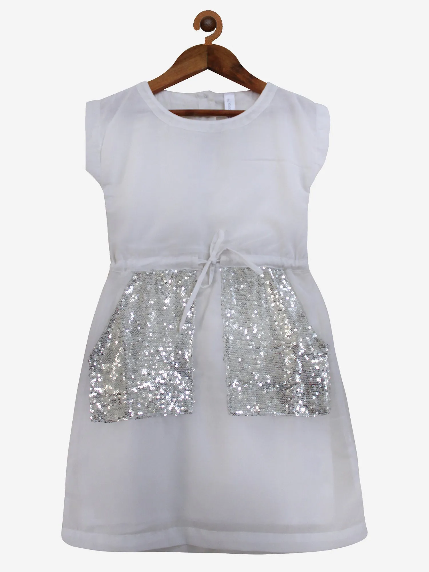 Girls Georgette Dress With Sequinned Pocket