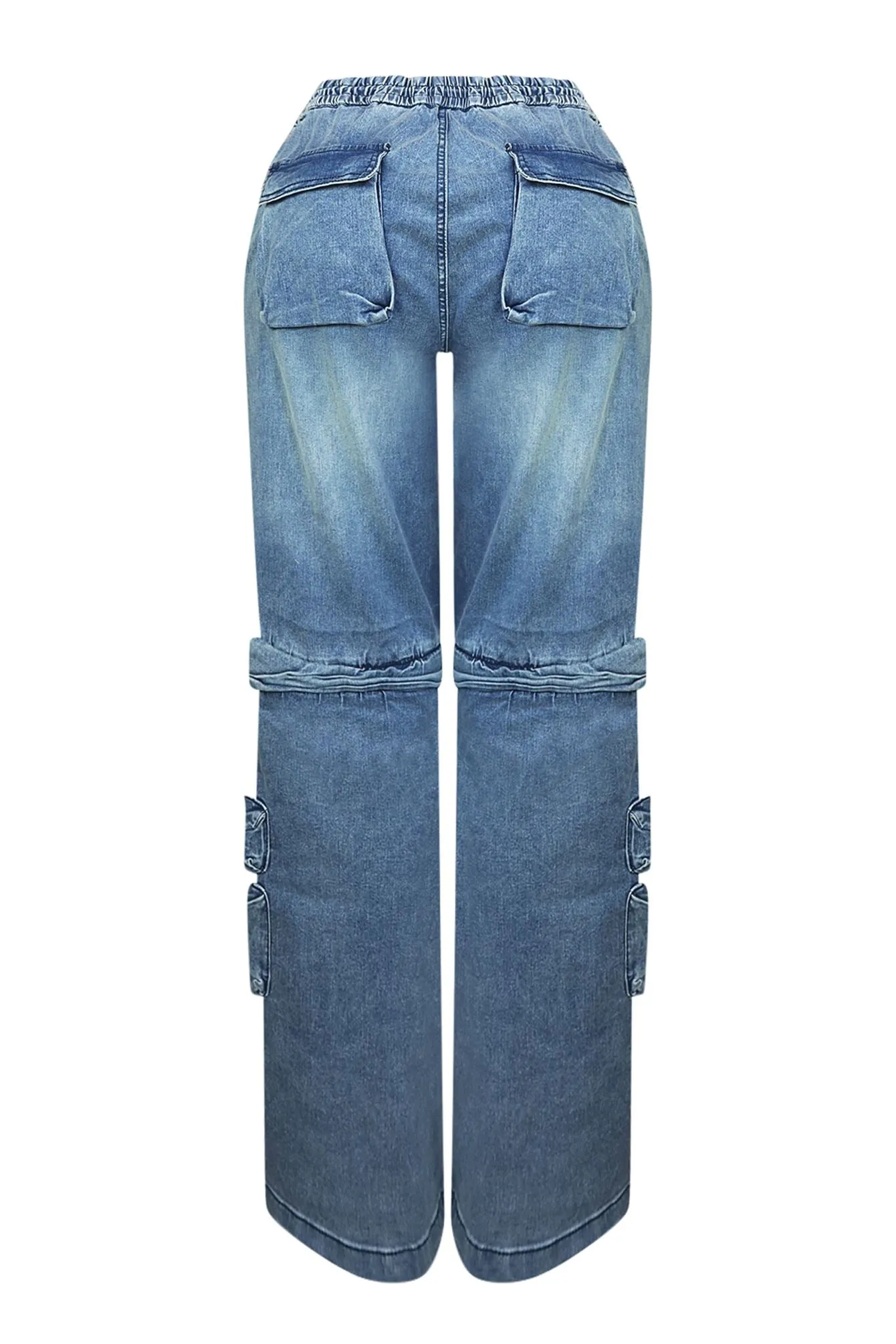 Got It All Detachable Denim Cargo Jeans