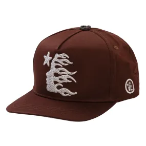 Hellstar OG Logo Rhinestone Snapback Hat Brown