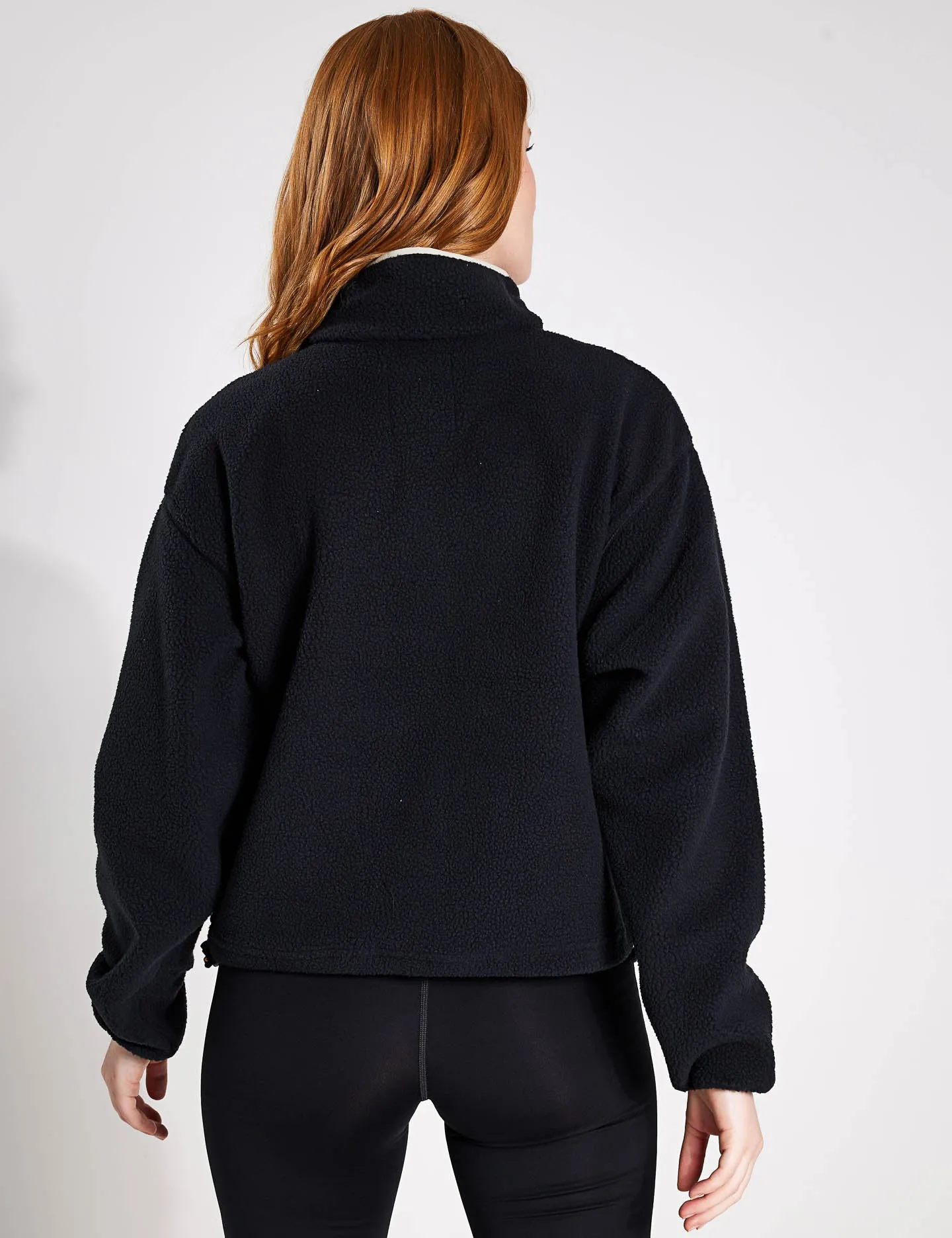 Helvetia Cropped Half Snap Fleece - Black