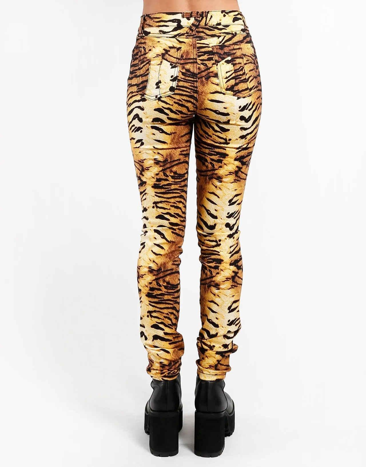 HIGH WAIST T-BACK JEAN TIGER