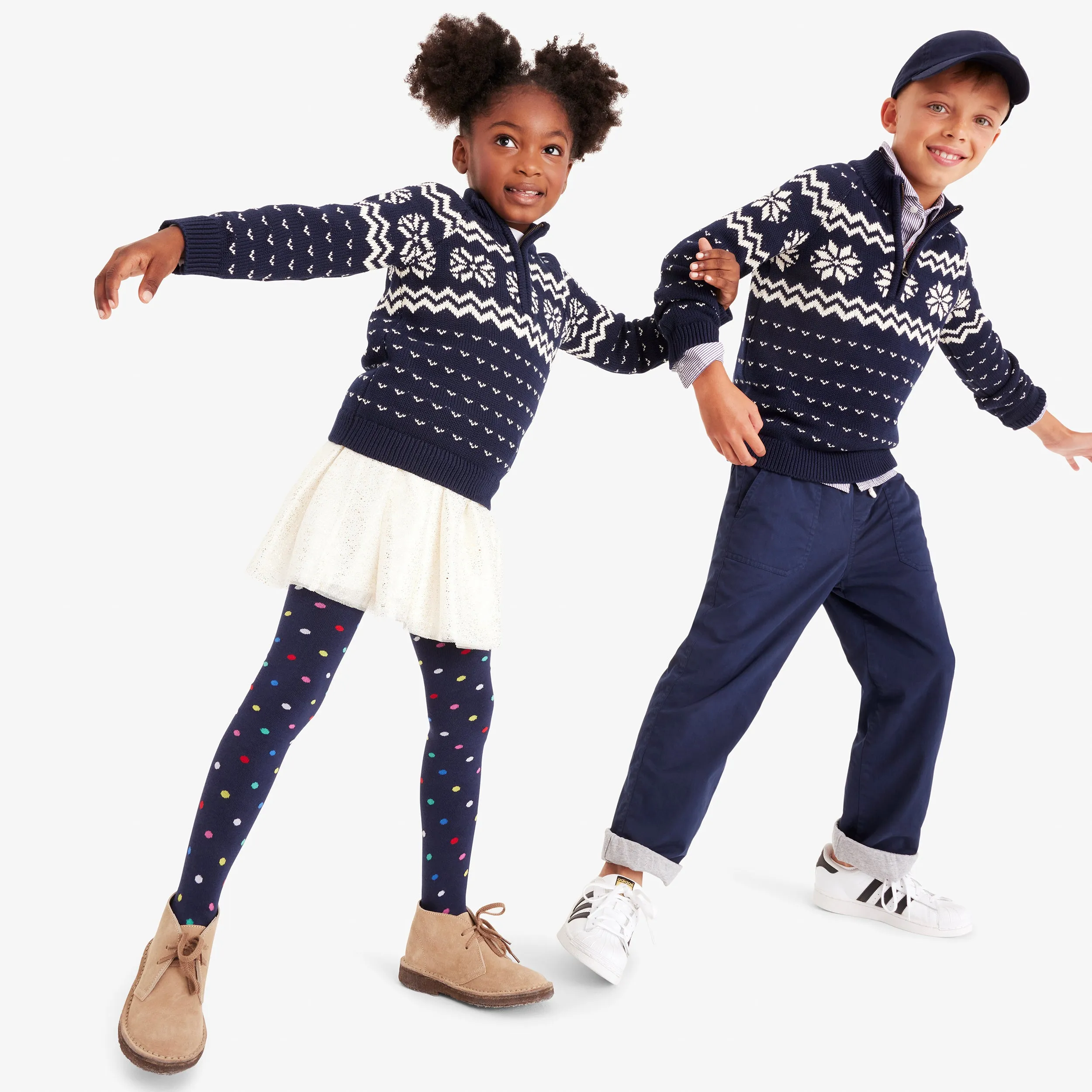 Kids snowflake quarter zip sweater