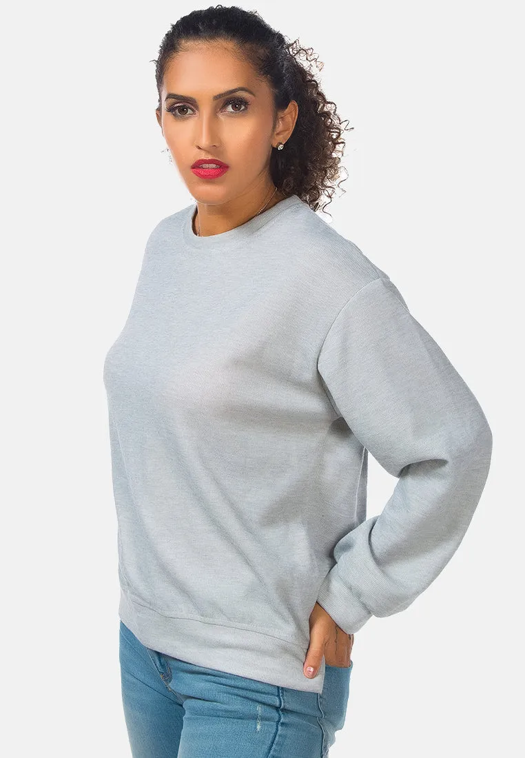 Knitted Long Sleeve Pullover Sweatshirt