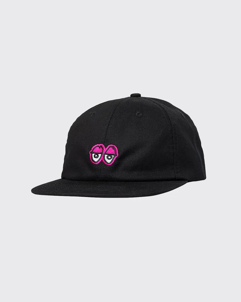 Krooked Eyes Strapback Hat - Black/Pink