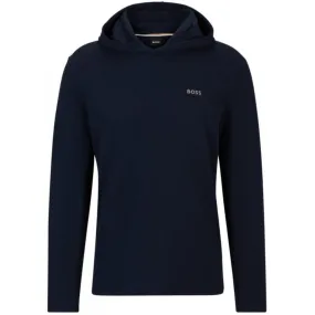 Lightweight Mini Waffle Jersey Hoodie, Navy