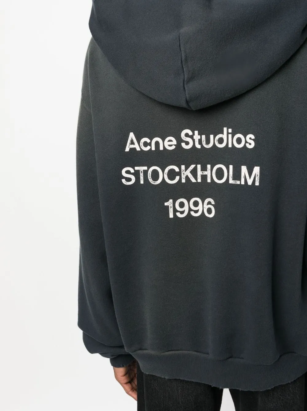 LOGO STOCKHOLM-PRINT DROP-SHOULDER HOODIE