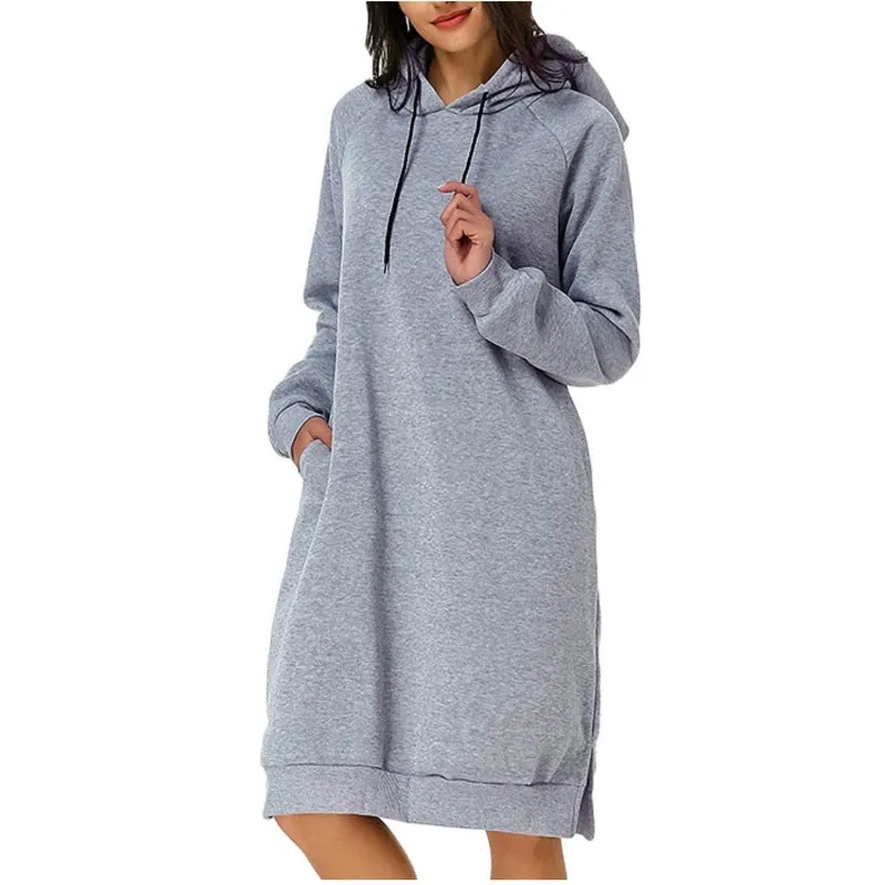 Long Split Hooded Dress