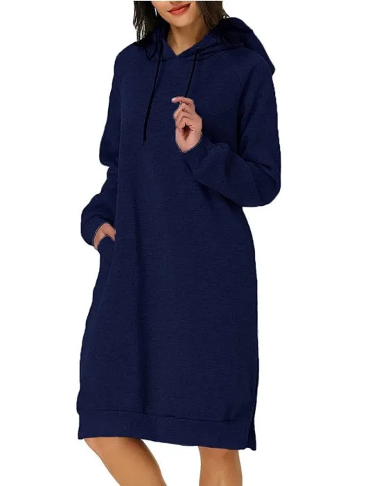 Long Split Hooded Dress